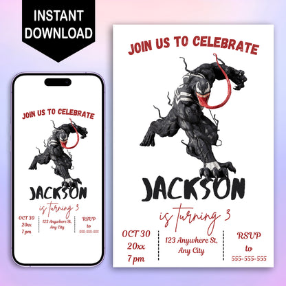 Venom The Last Dance Birthday Invitation Template - CreativeRino