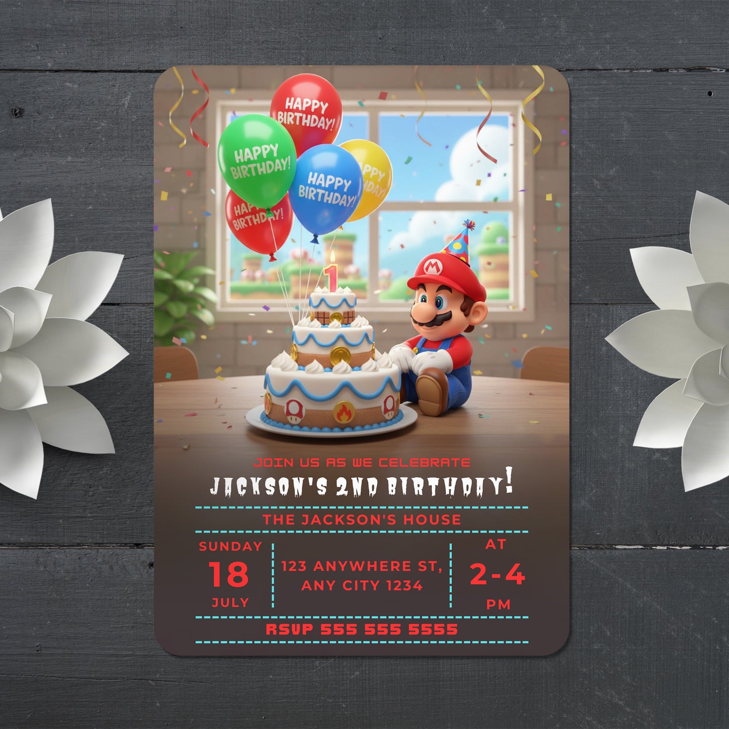 Printable Super Mario Birthday Invitation - CreativeRino