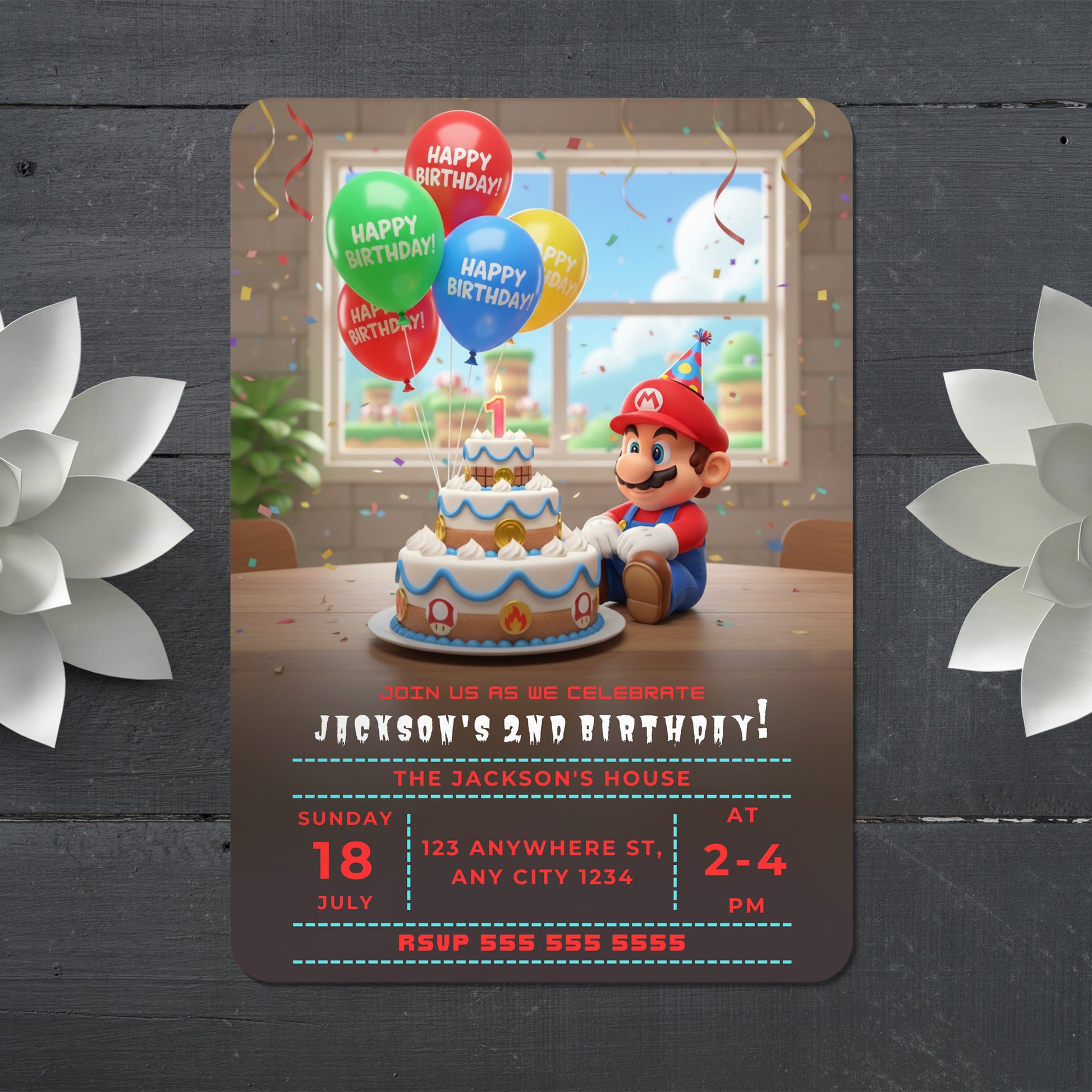 Printable Super Mario Birthday Invitation - CreativeRino