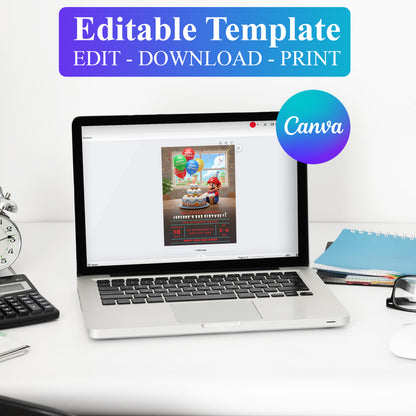 Printable Super Mario Birthday Invitation - CreativeRino