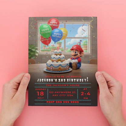 Printable Super Mario Birthday Invitation - CreativeRino