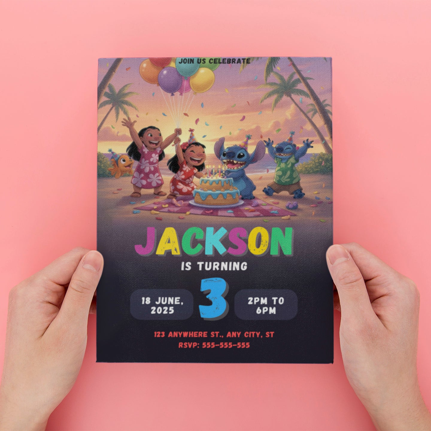 Digital Stitch Birthday Invitation - CreativeRino