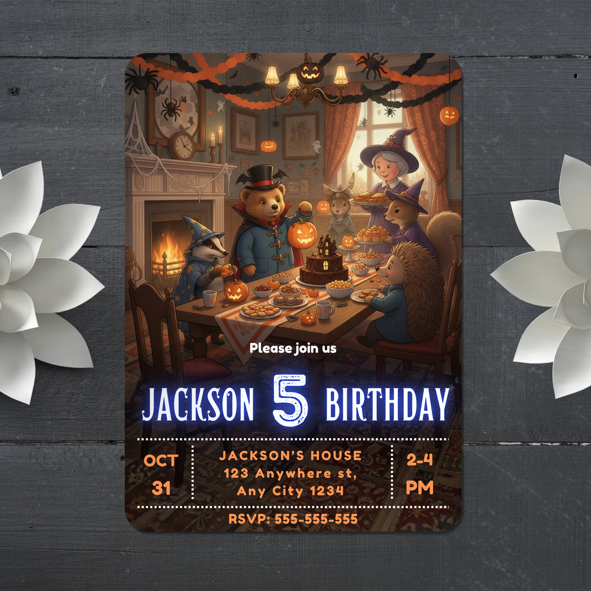 Paddington Bear Halloween Birthday Party Template - CreativeRino