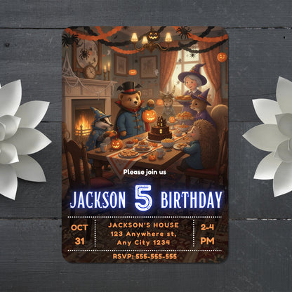 Paddington Bear Halloween Birthday Party Template - CreativeRino