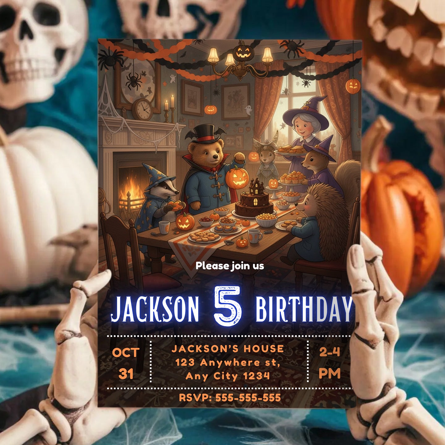 Paddington Bear Halloween Birthday Party Template - CreativeRino