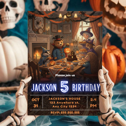 Paddington Bear Halloween Birthday Party Template - CreativeRino