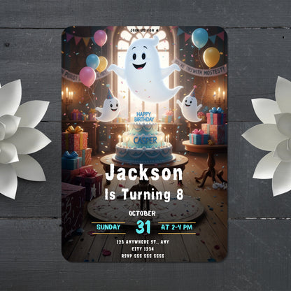 Printable Casper Birthday invitation - CreativeRino