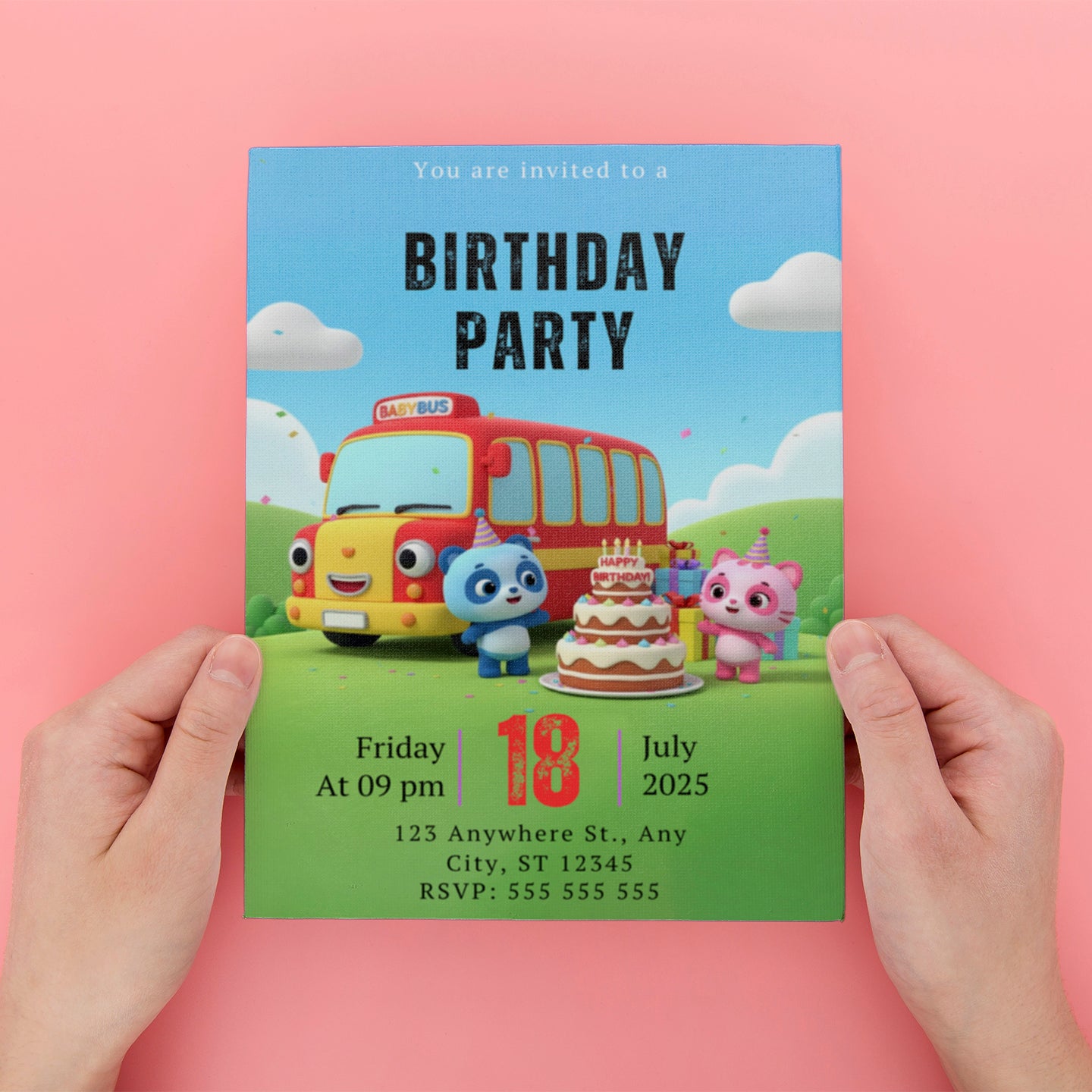 Babybus Birthday Invitation - CreativeRino