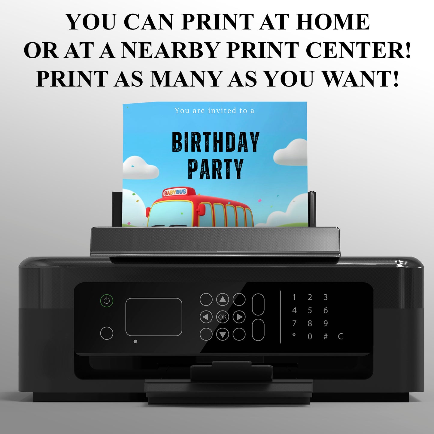 Babybus Birthday Invitation - CreativeRino