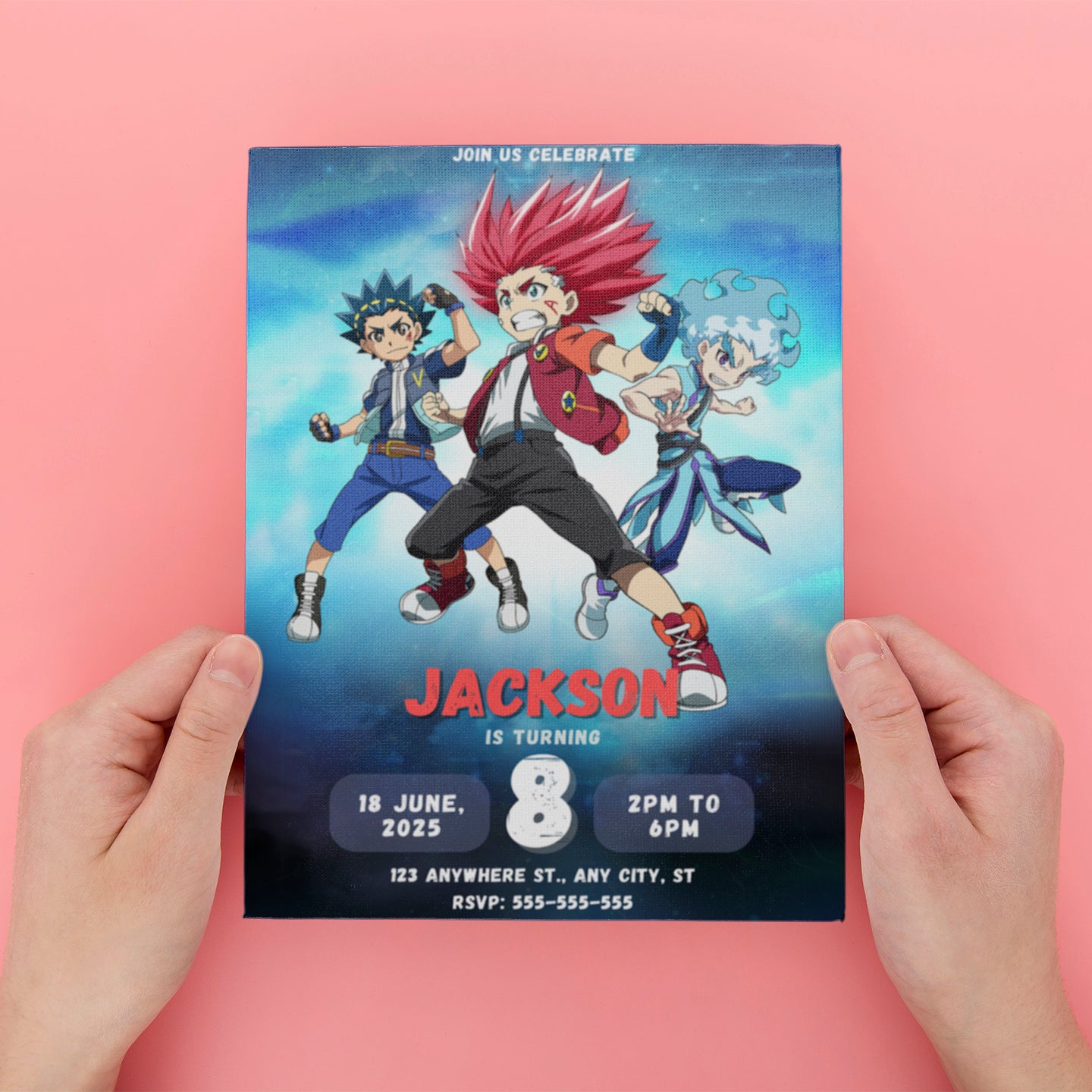 Beyblade Birthday Invitation - CreativeRino
