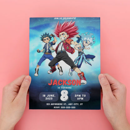 Beyblade Birthday Invitation - CreativeRino