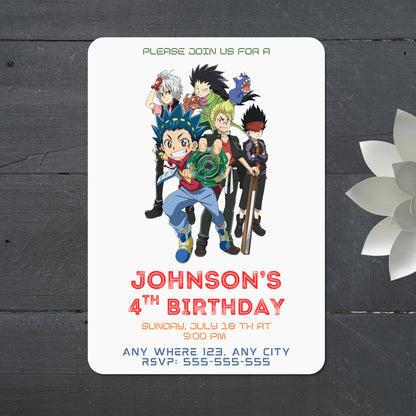 Beyblade Birthday Party Invitation - CreativeRino