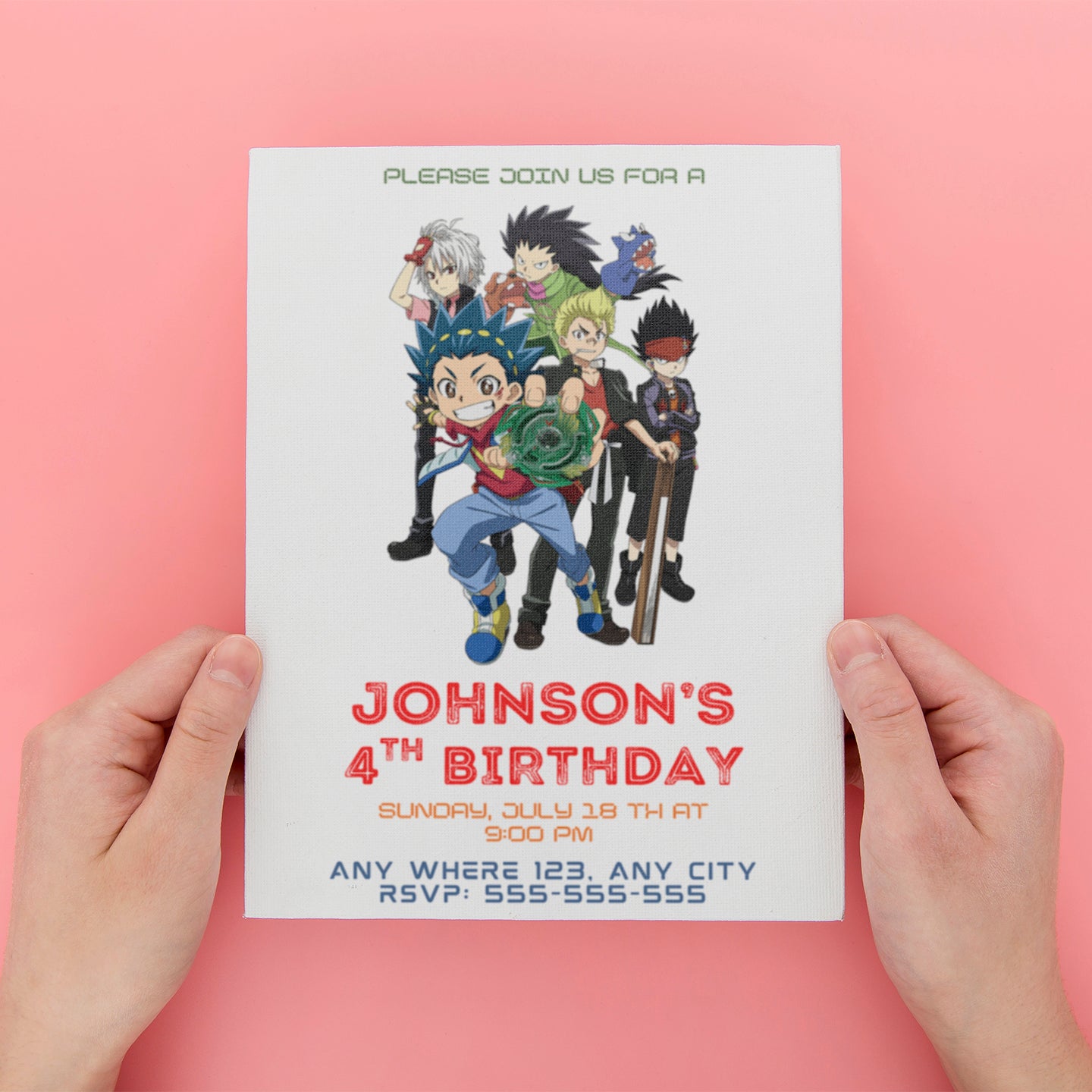 Beyblade Birthday Party Invitation - CreativeRino