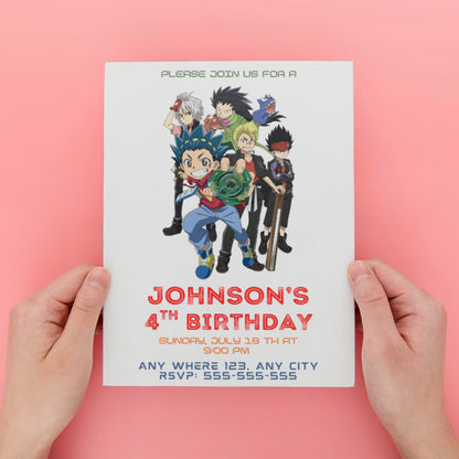 Beyblade Birthday Party Invitation - CreativeRino
