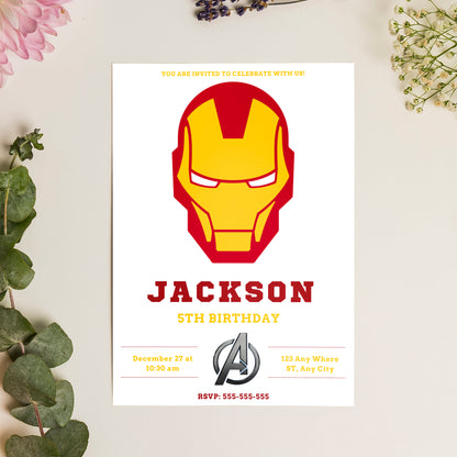 Iron Man Birthday Invitation Template - CreativeRino