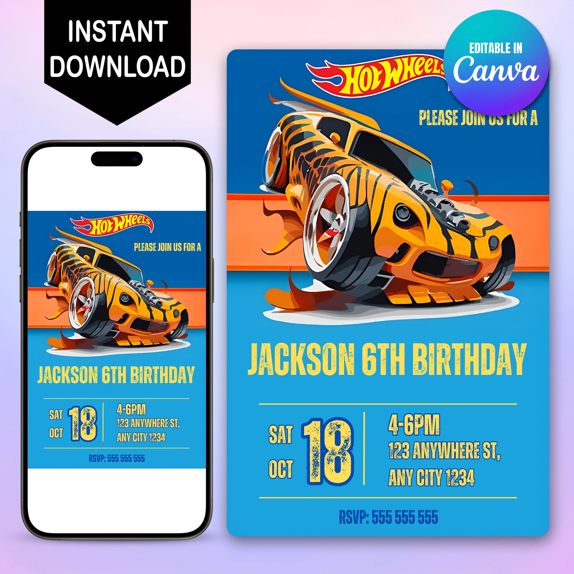 Hot Wheels Birthday Invitation - CreativeRino