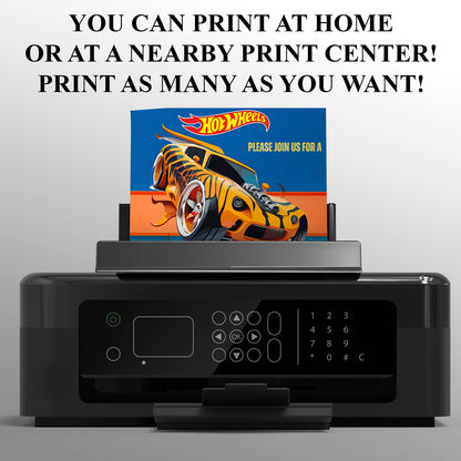 Hot Wheels Birthday Invitation - CreativeRino