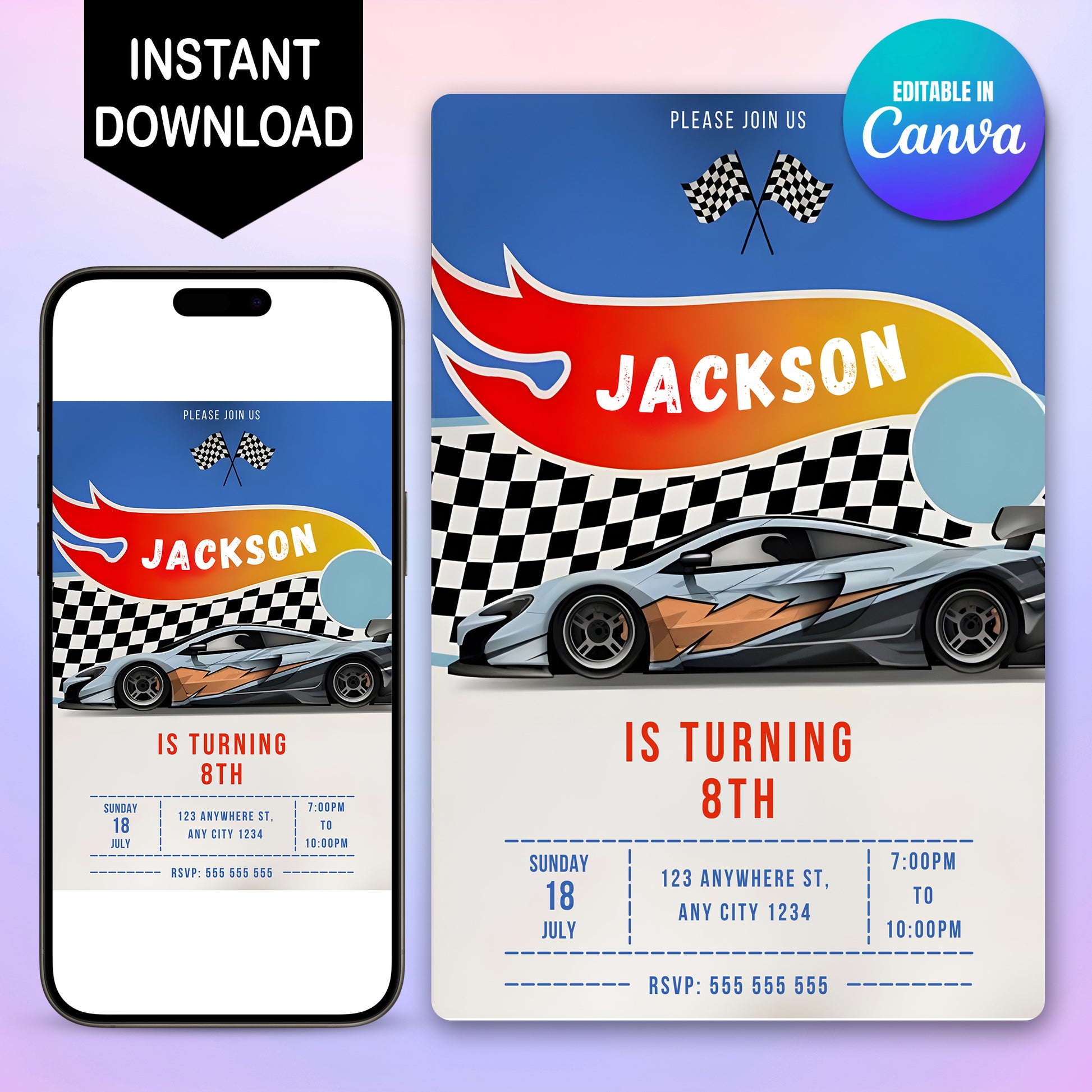 Hot Wheels Invitation Template - CreativeRino
