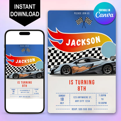 Hot Wheels Invitation Template - CreativeRino