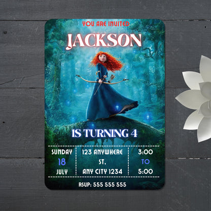 Princess Merida Birthday Invitation - CreativeRino