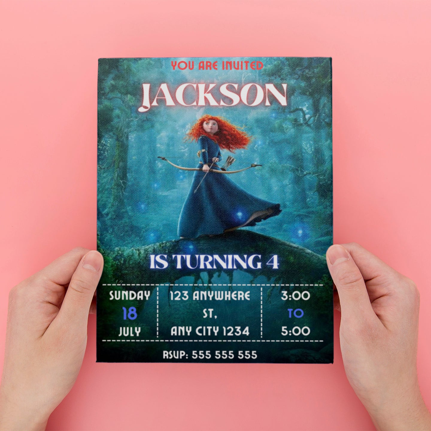Princess Merida Birthday Invitation - CreativeRino