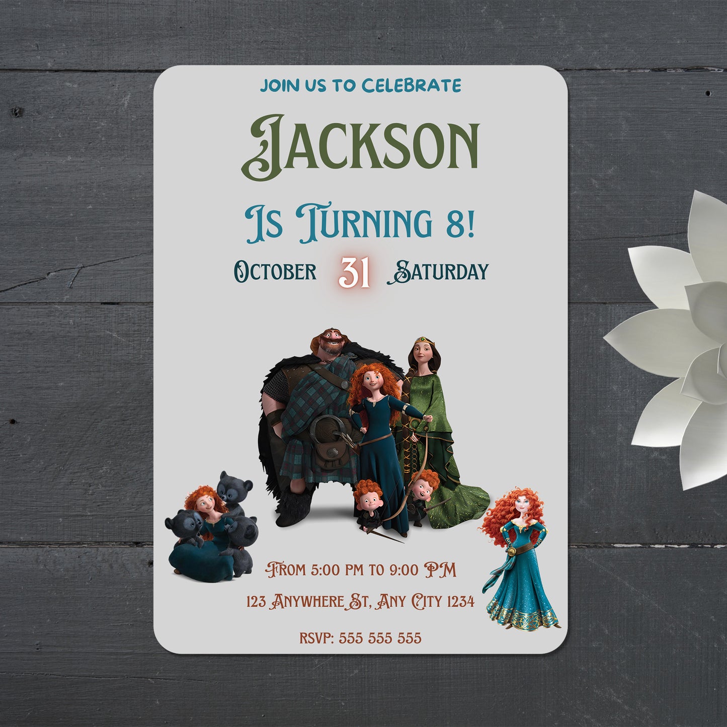 Princess Merida Invitation Template - CreativeRino