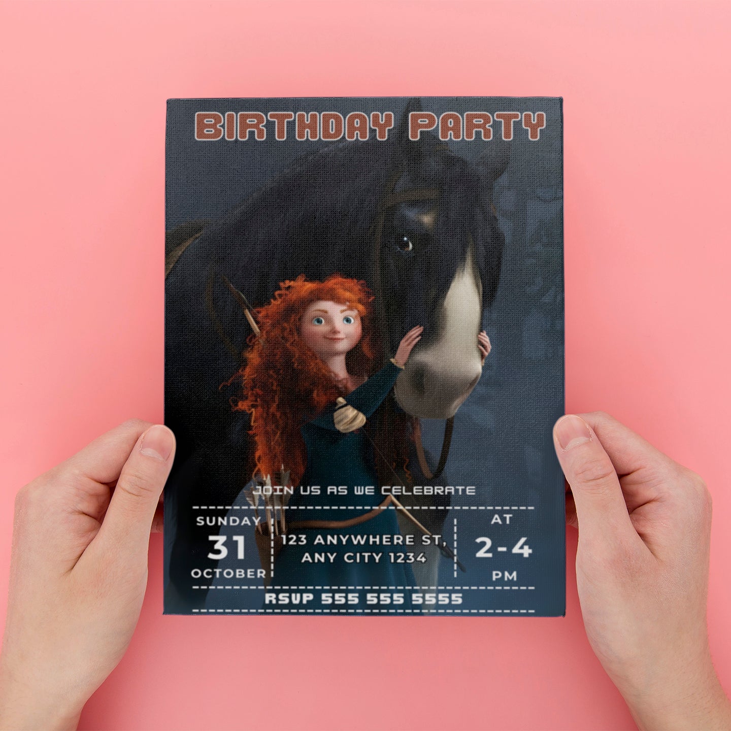 Princess Merida Birthday Party Template - CreativeRino