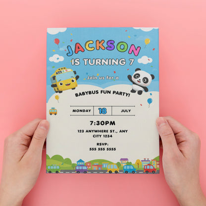 Babybus Birthday Party Invitation - CreativeRino