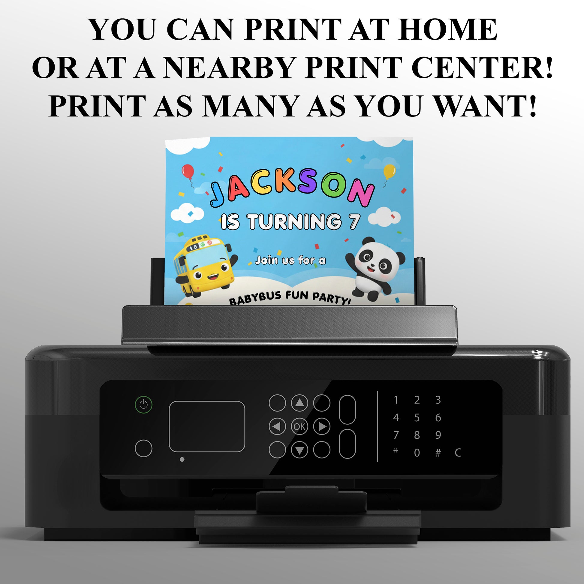 Babybus Birthday Party Invitation - CreativeRino