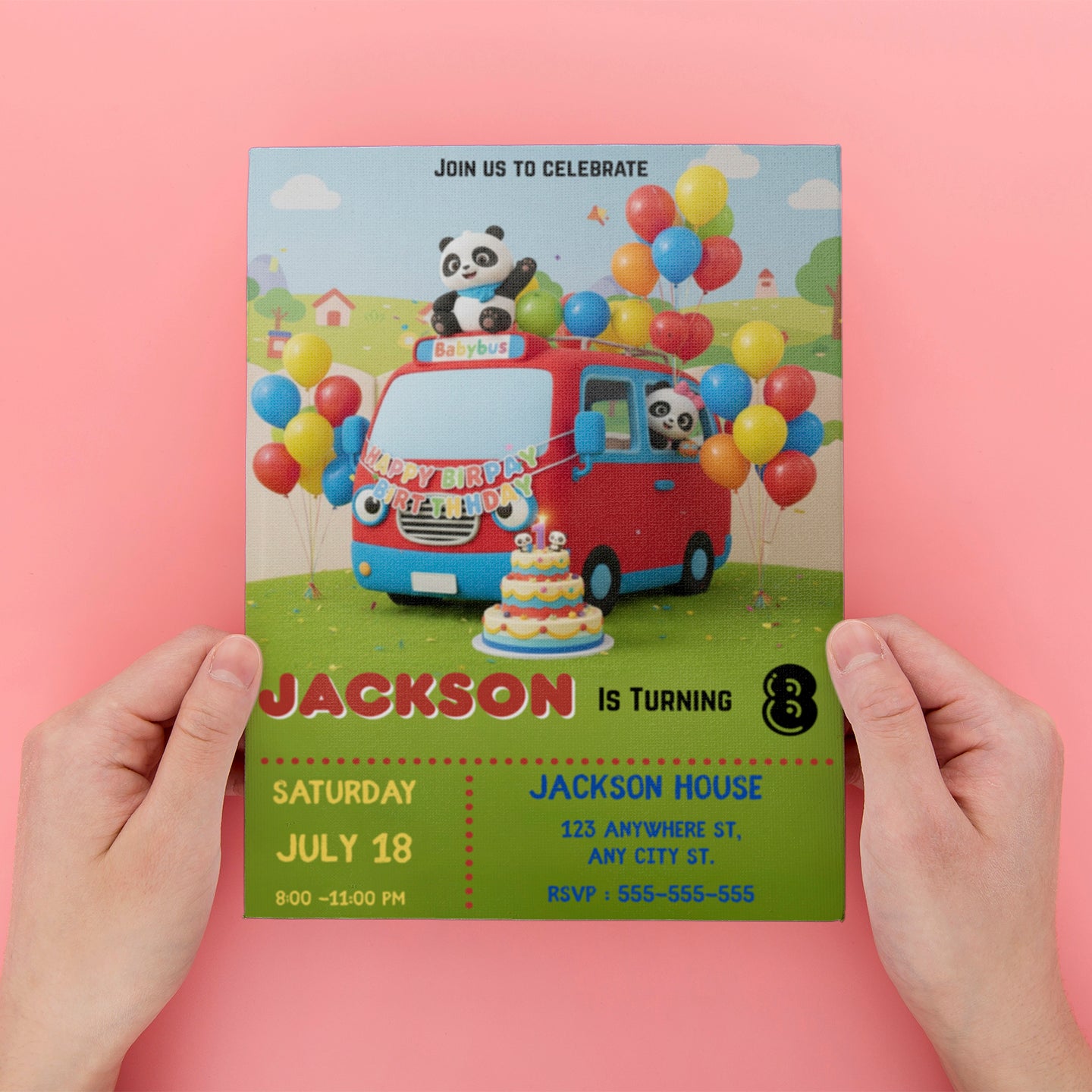 Printable Babybus Birthday Invitation - CreativeRino