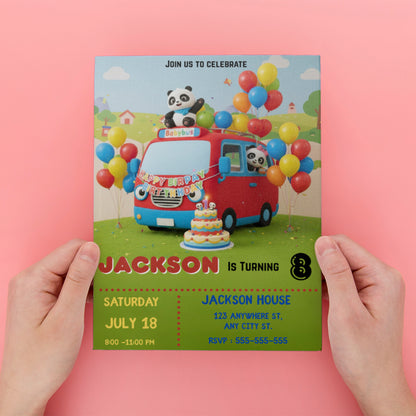 Printable Babybus Birthday Invitation - CreativeRino