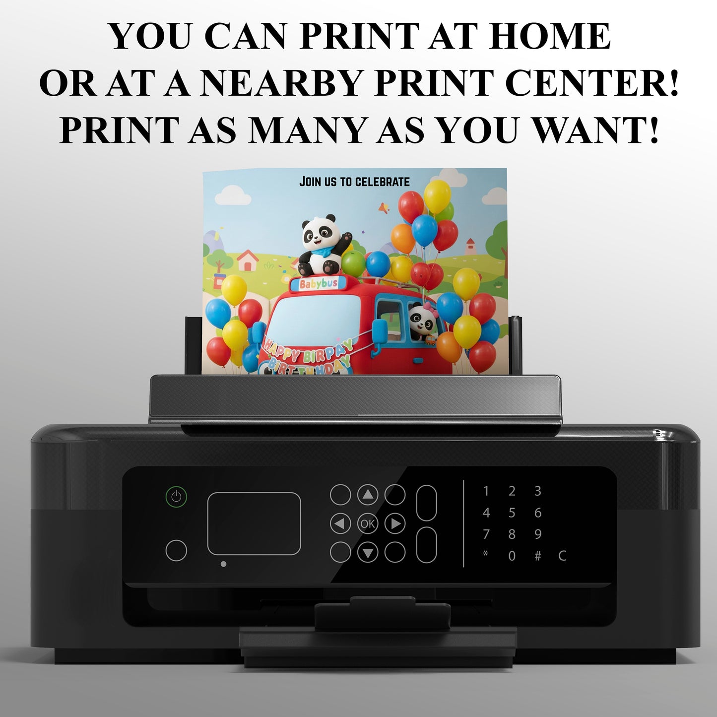 Printable Babybus Birthday Invitation - CreativeRino
