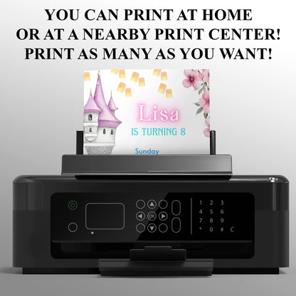 Princess Rapunzel Birthday Invitation Template - CreativeRino