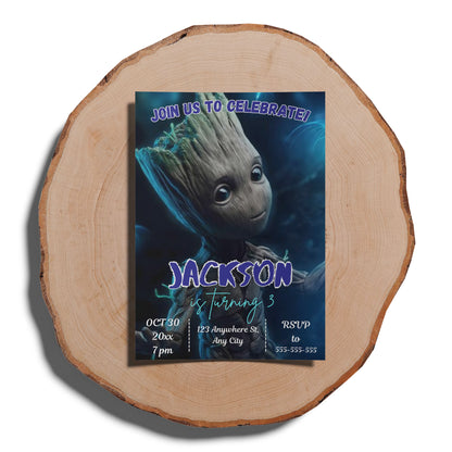 Groot Birthday Invitation Template - CreativeRino