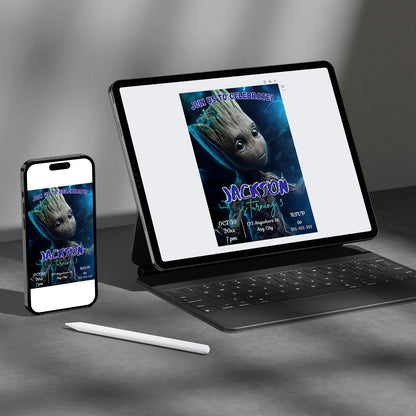 Groot Birthday Invitation Template - CreativeRino