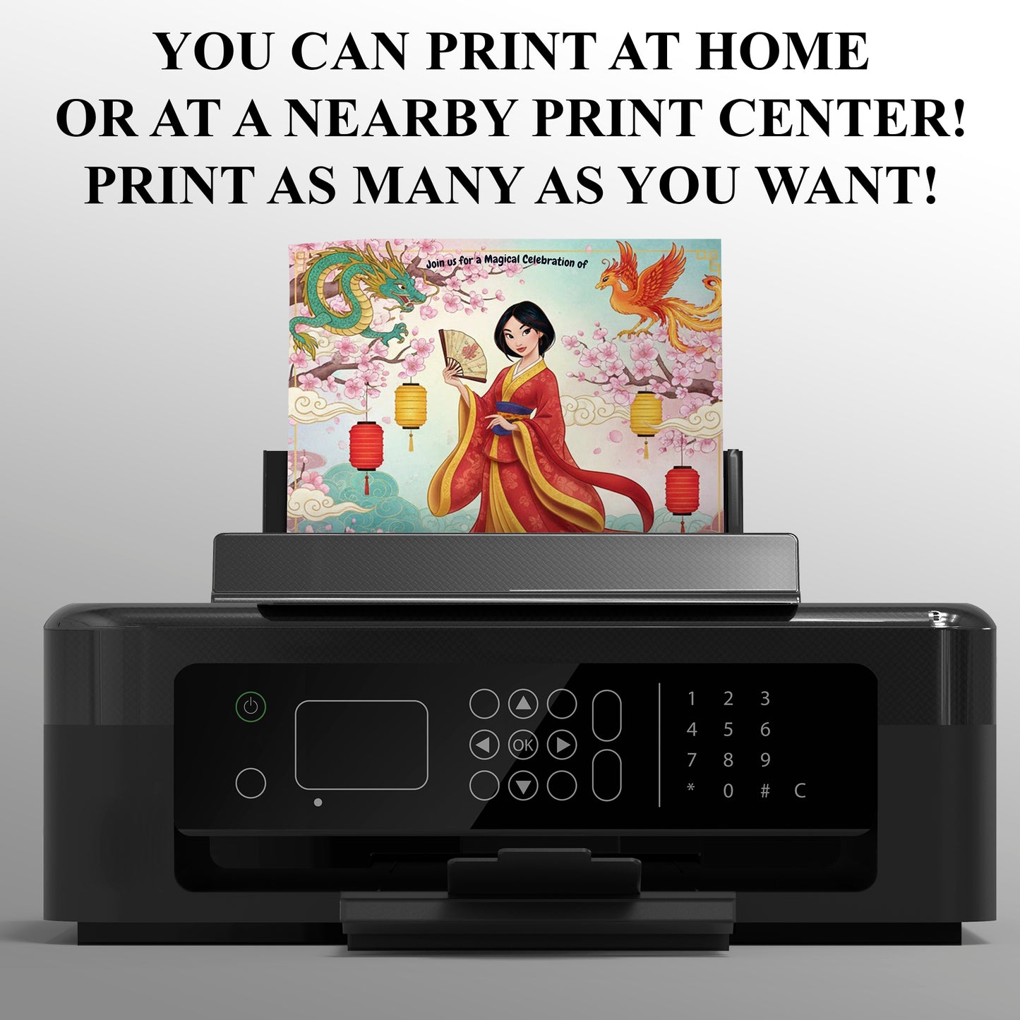 Princess Mulan Birthday Party Invitation - CreativeRino