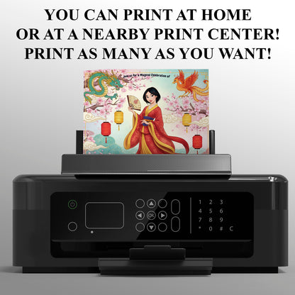 Princess Mulan Birthday Party Invitation - CreativeRino