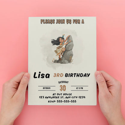 Princess Pocahontas Birthday Invitation - CreativeRino