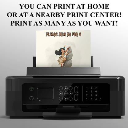 Princess Pocahontas Birthday Invitation - CreativeRino