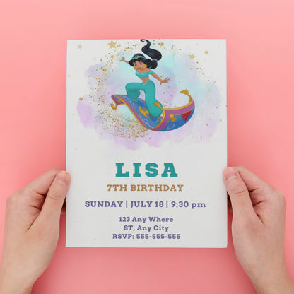 Princess Jasmine Birthday Invitation - CreativeRino