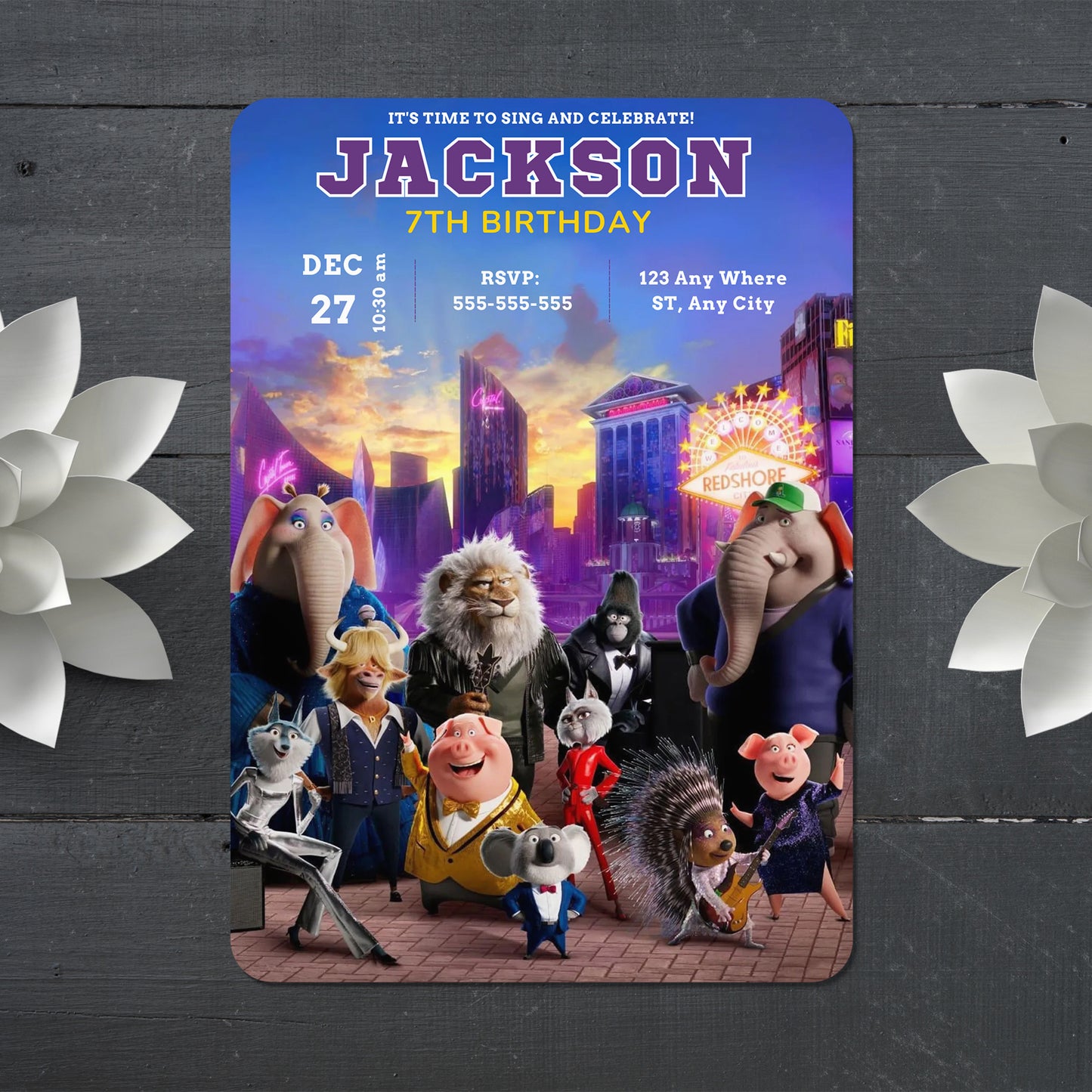 Sing 2 Birthday Invitation Template - CreativeRino
