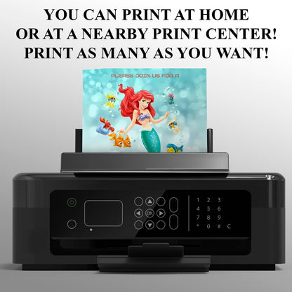 Princess Ariel Birthday Party Invitation - CreativeRino