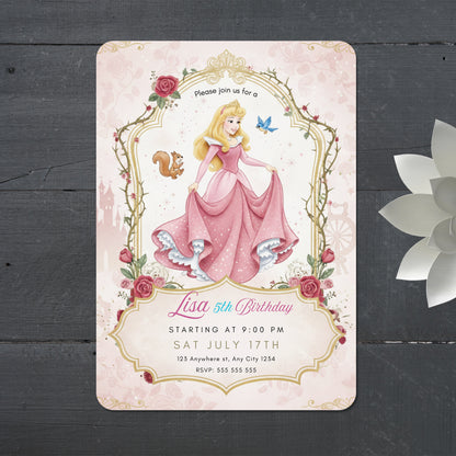 Princess Aurora Birthday Invitation - CreativeRino