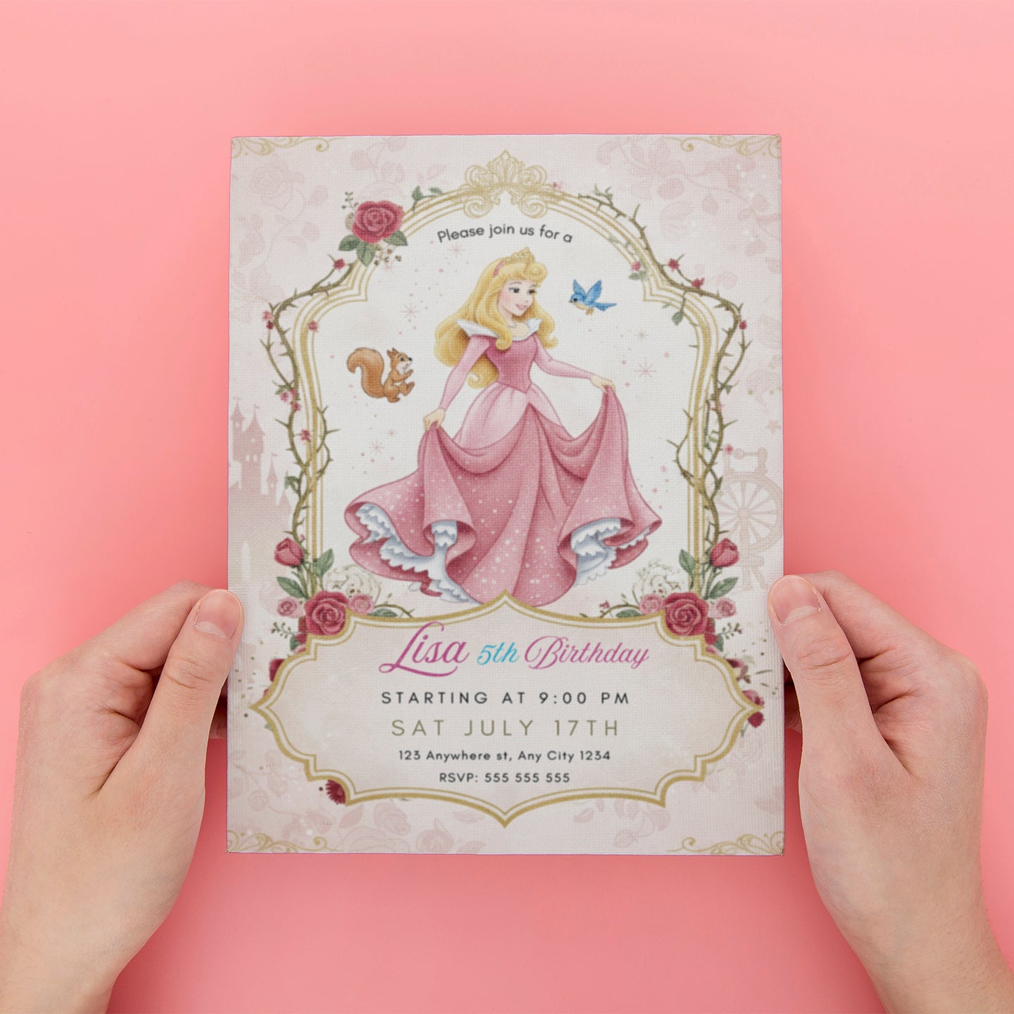 Princess Aurora Birthday Invitation - CreativeRino