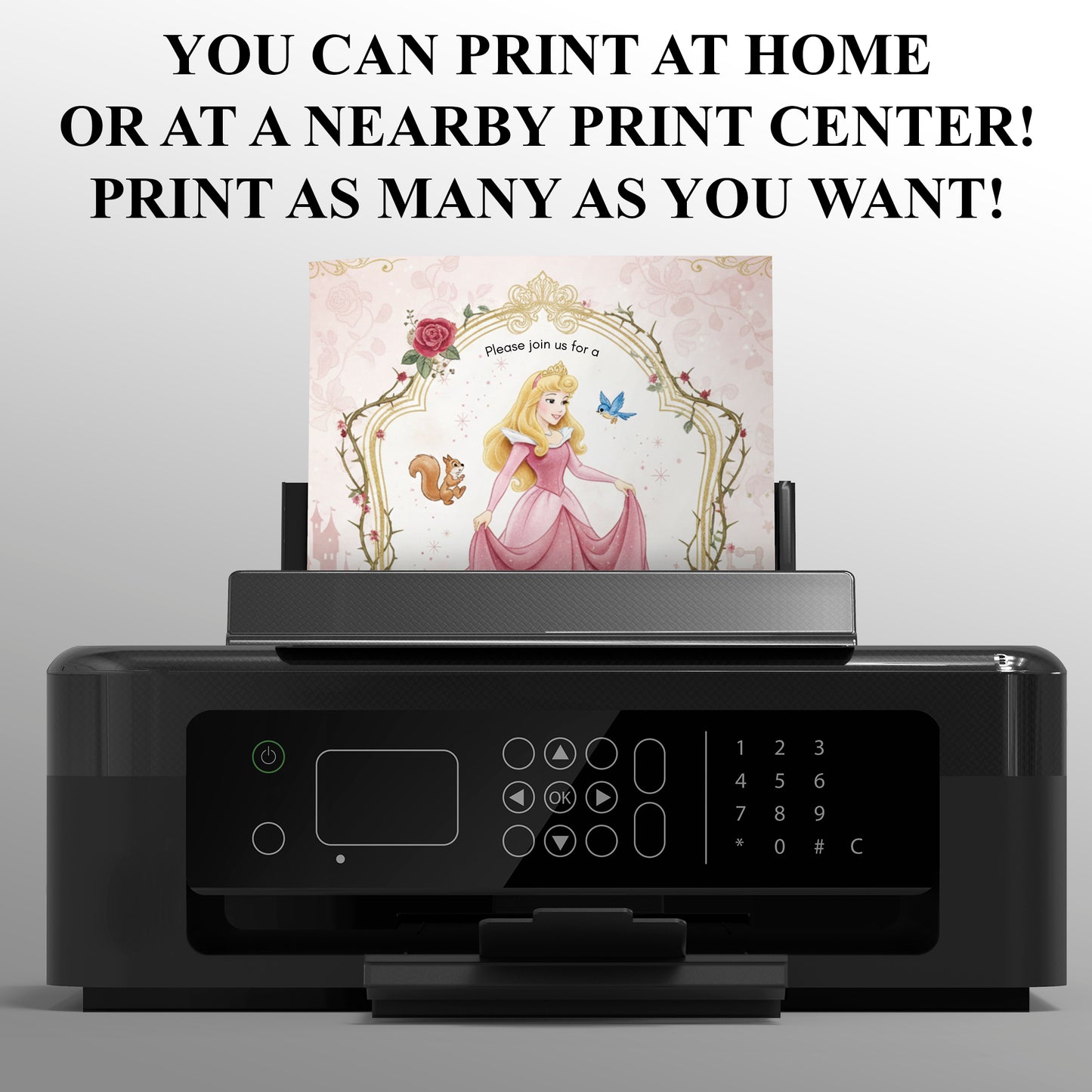 Princess Aurora Birthday Invitation - CreativeRino