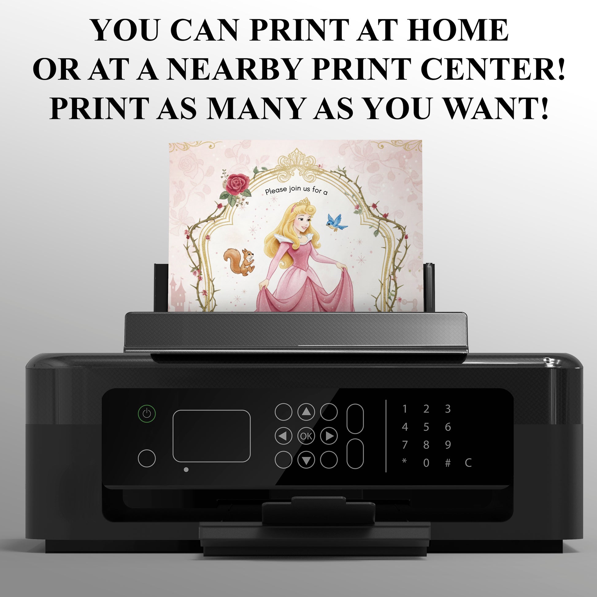 Princess Aurora Birthday Invitation - CreativeRino