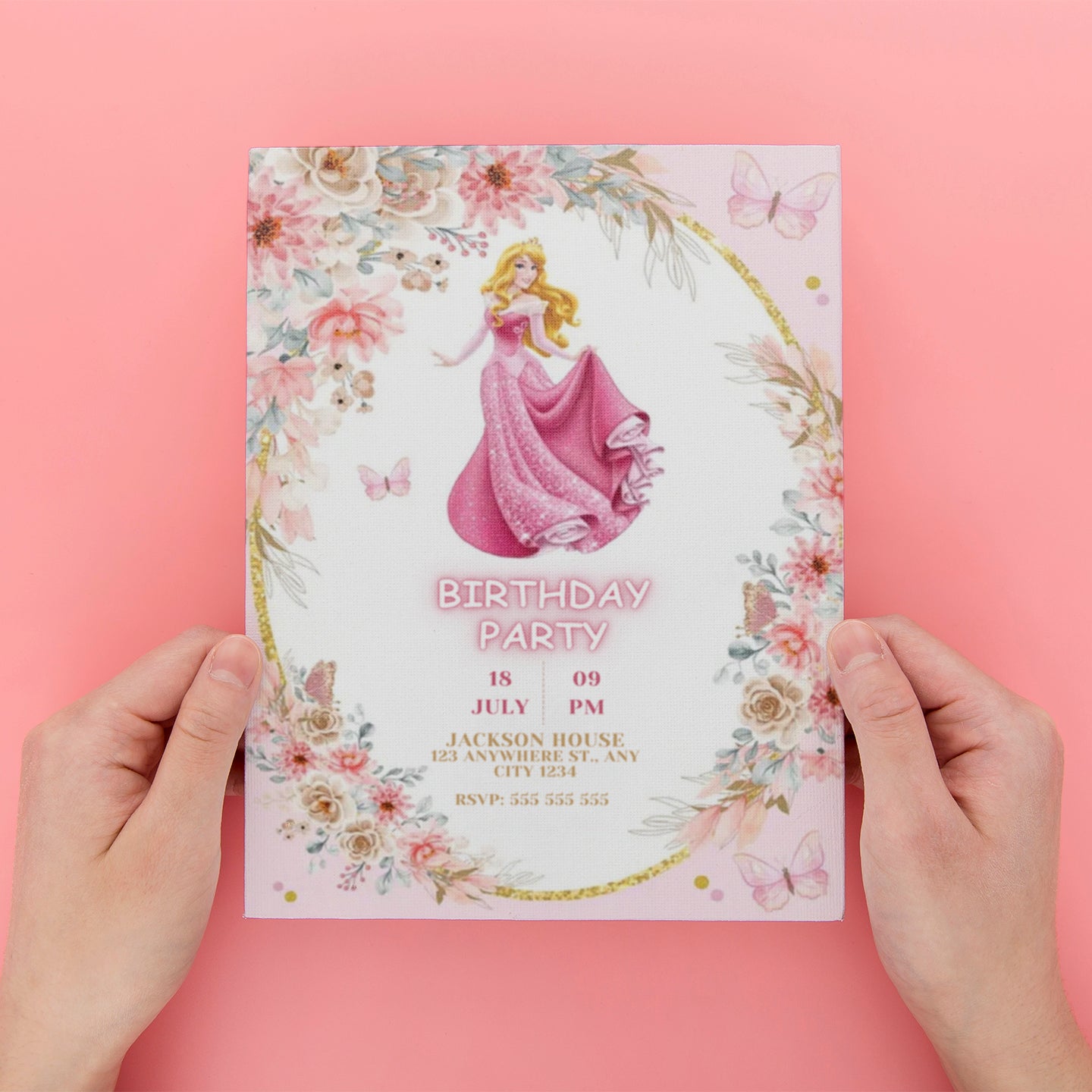 Princess Aurora Birthday Party Invitation - CreativeRino