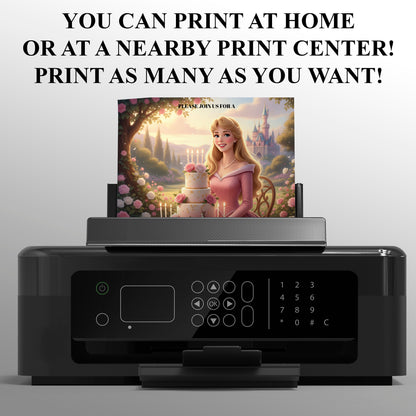 Printable Princess Aurora Birthday Invitation - CreativeRino