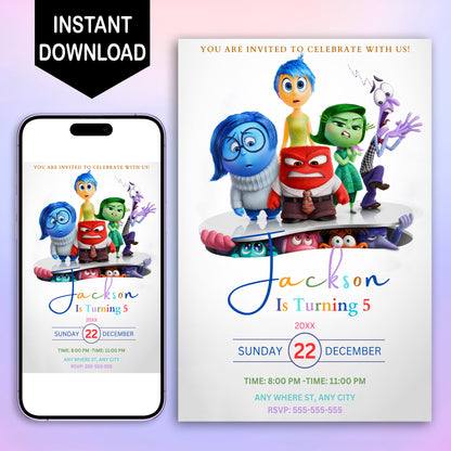 Inside Out Birthday Invitation Template - CreativeRino