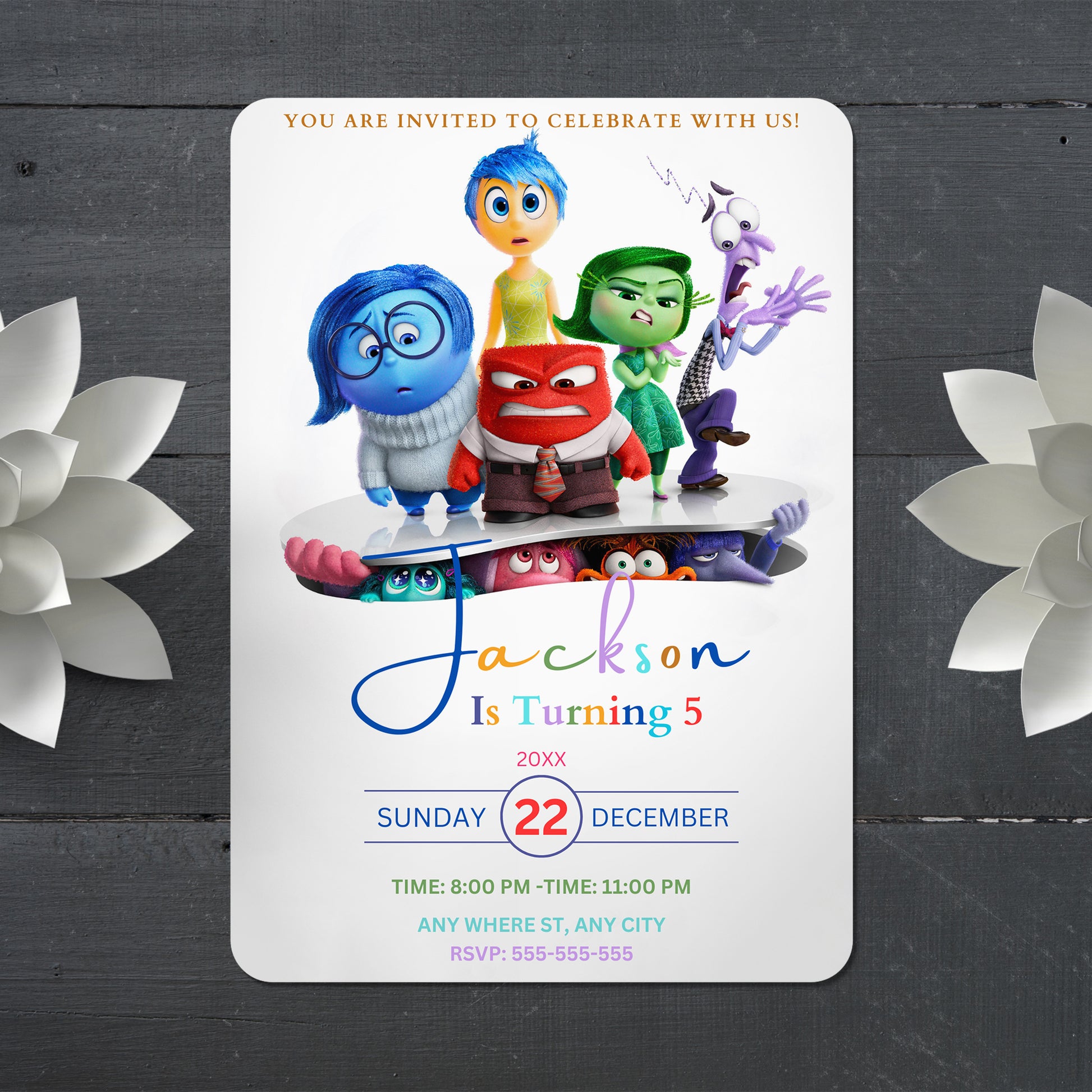 Inside Out Birthday Invitation Template - CreativeRino